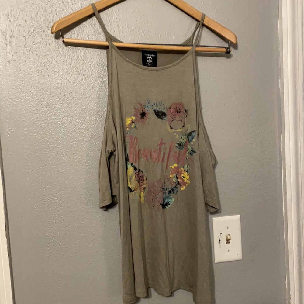 Hippie chic cold shoulder top
